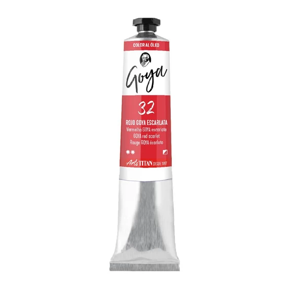 Colores al óleo tubo 60 ml Rojo GOYA escarlata N° 32 - PackshotFront