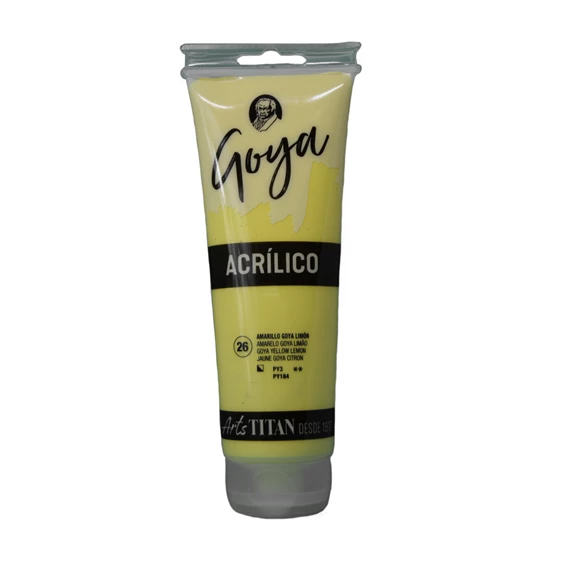 Acrylic Colour tube 230 ml GOYA yellow lemon N° 26 - PackshotFront