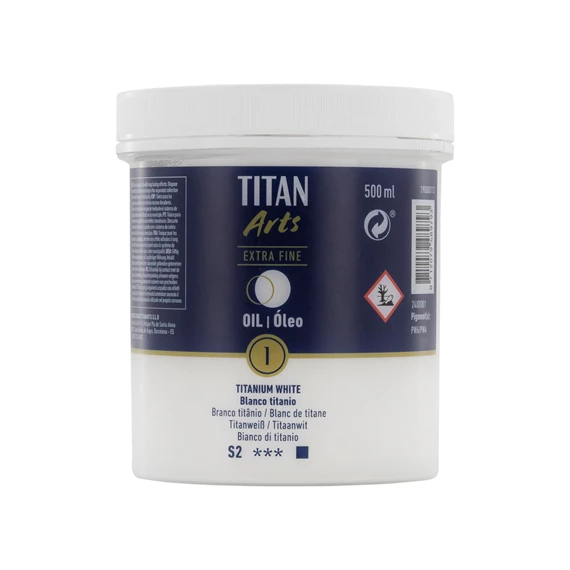 Oil Colour Extra Fine tin 500 ml Titanium White N° 1 - PackshotFront