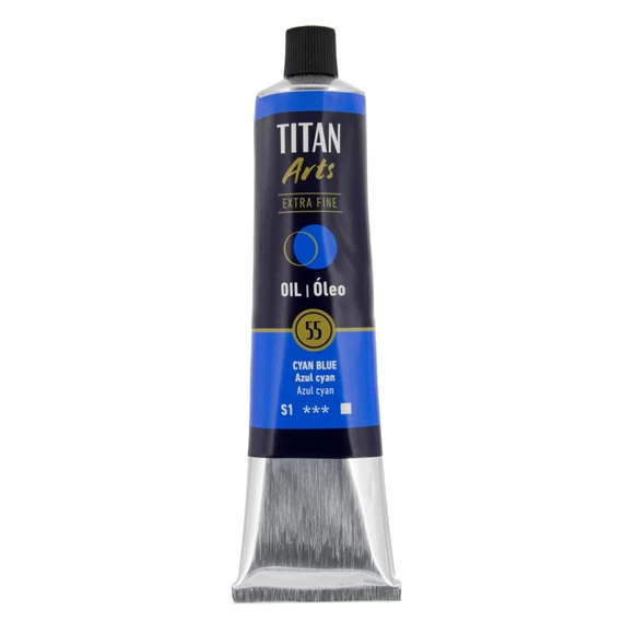Colores al óleo Extra Fino tubo 200 ml Azul cian N° 55 - PackshotFront