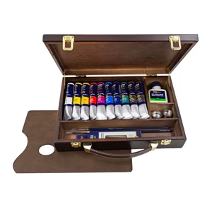 Extra Fine acrylic paint set in wooden box 60TA 10 x 60ml + accessories